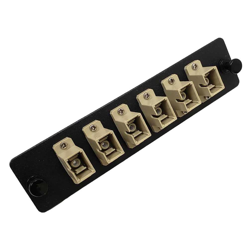 Loaded LGX Adapter Panel with 6x Simplex SC/PC Multimode - Black – Generic – LGX Fiber Optic Patch Panels, Cassettes & Enclosures