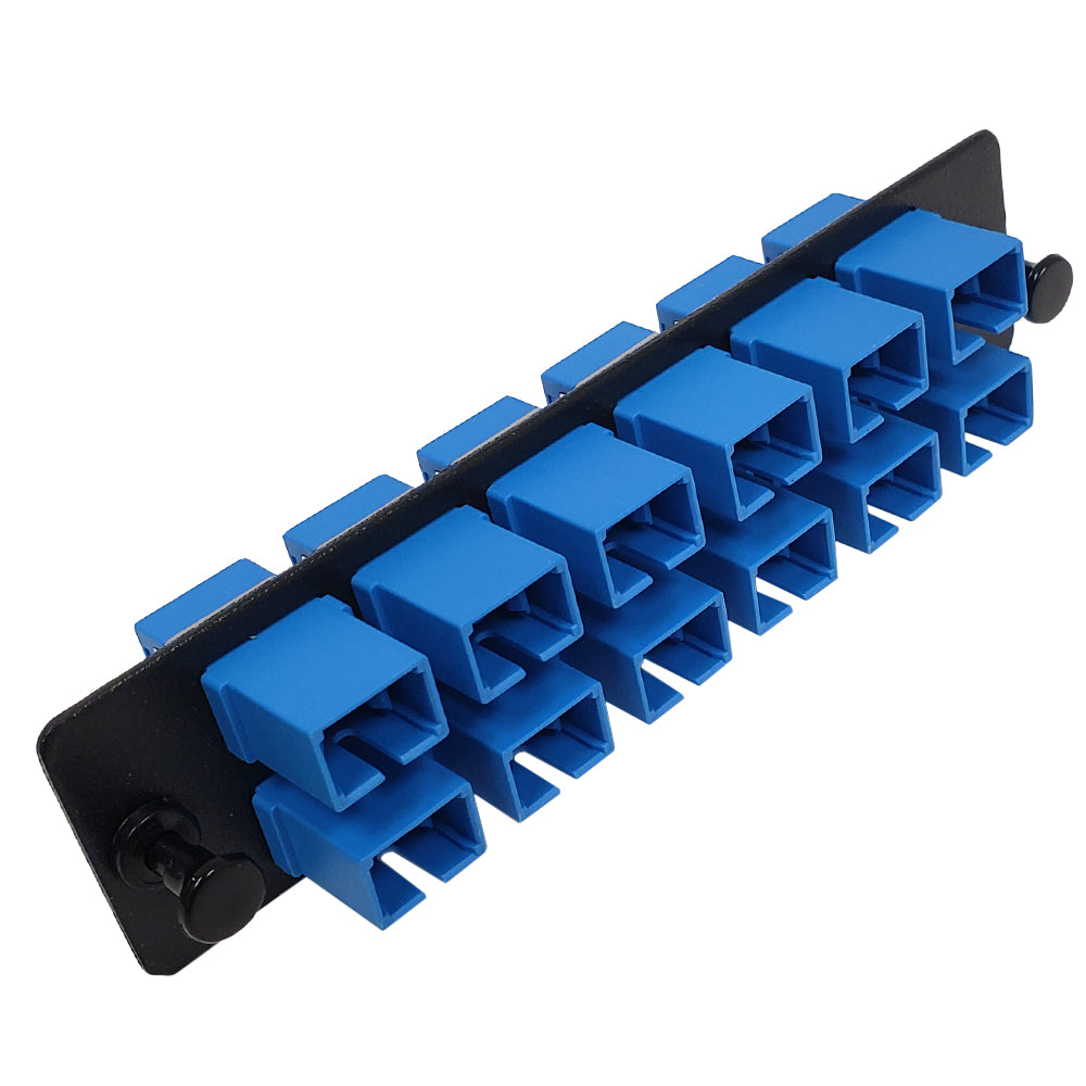 Loaded LGX Adapter Panel with 12x Simplex SC/UPC Singlemode - Black – Generic – LGX Fiber Optic Patch Panels, Cassettes & Enclosures