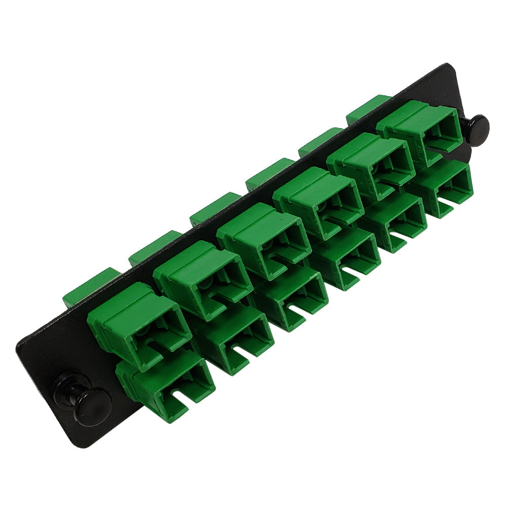Loaded LGX Adapter Panel with 12x Simplex SC/APC Singlemode - Black – Generic – LGX Fiber Optic Patch Panels, Cassettes & Enclosures