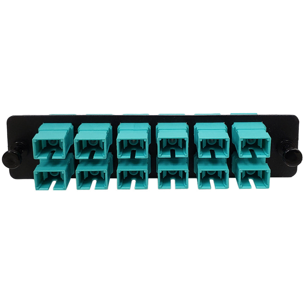 Loaded LGX Adapter Panel with 12x Simplex SC/PC Multimode 10G - Black – Generic – LGX Fiber Optic Patch Panels, Cassettes & Enclosures (photo 2)