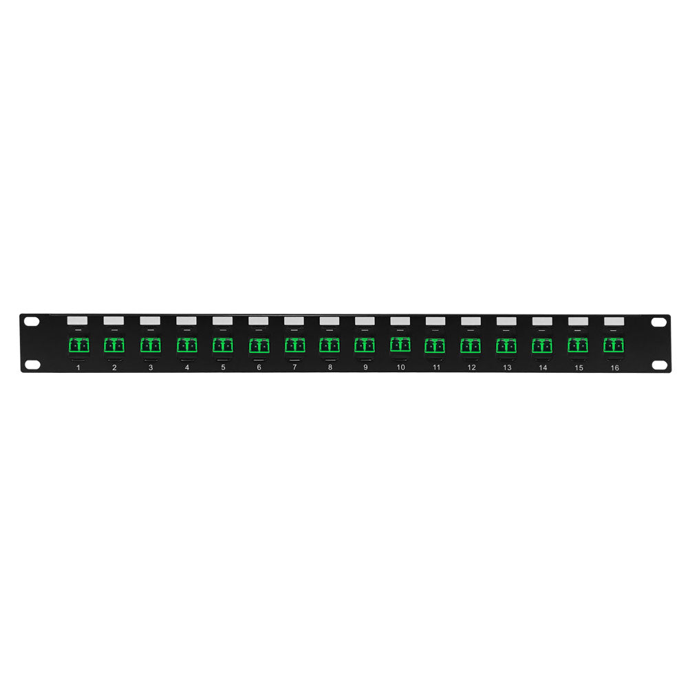 16 Port LC/LC APC Singlemode 9u Duplex Patch Panel - 19" Rackmount 1U – Generic – Fiber Optic Patch Panels