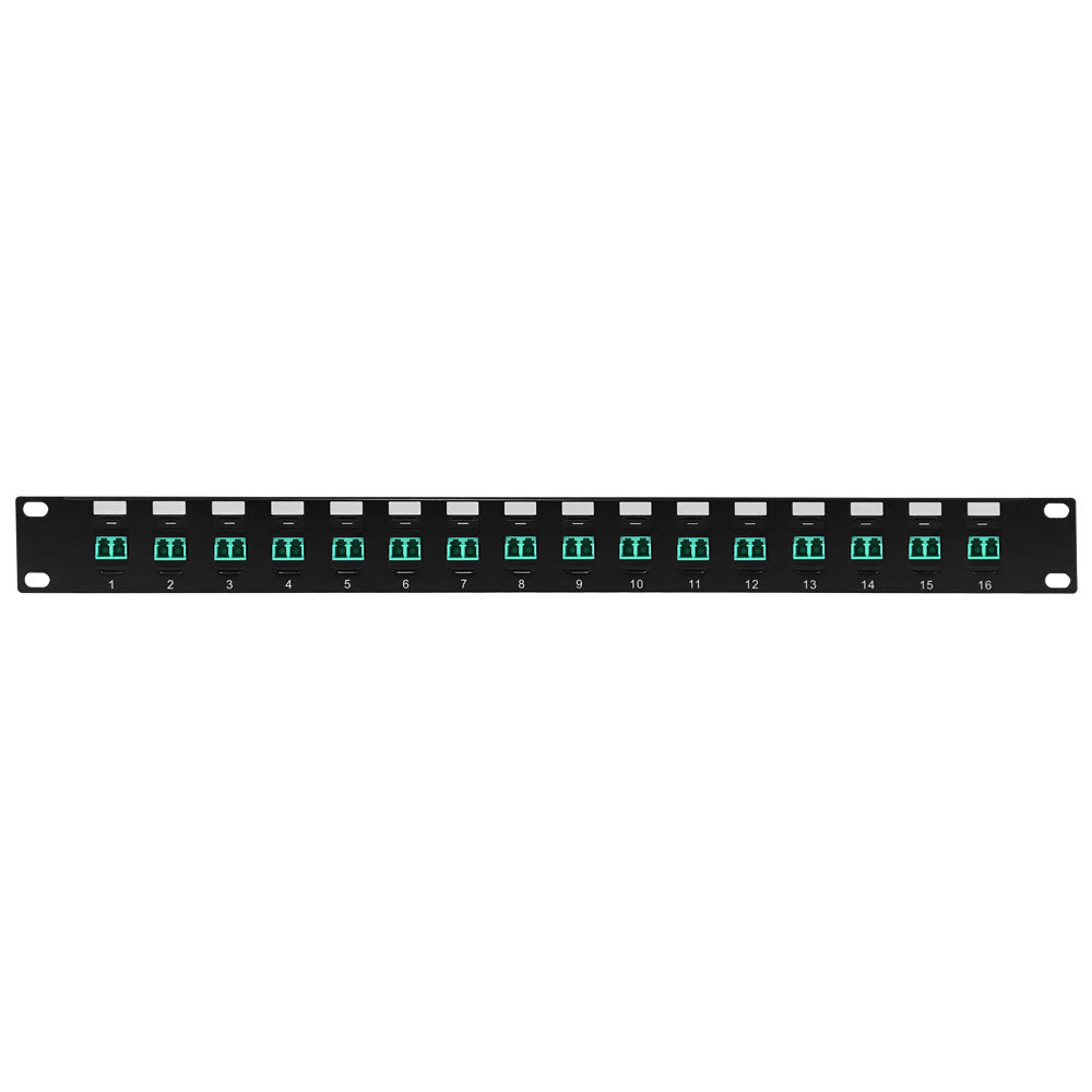 16 Port LC/LC Multimode 50u OM3/4 Duplex Patch Panel - 19" Rackmount 1U – Generic – Fiber Optic Patch Panels