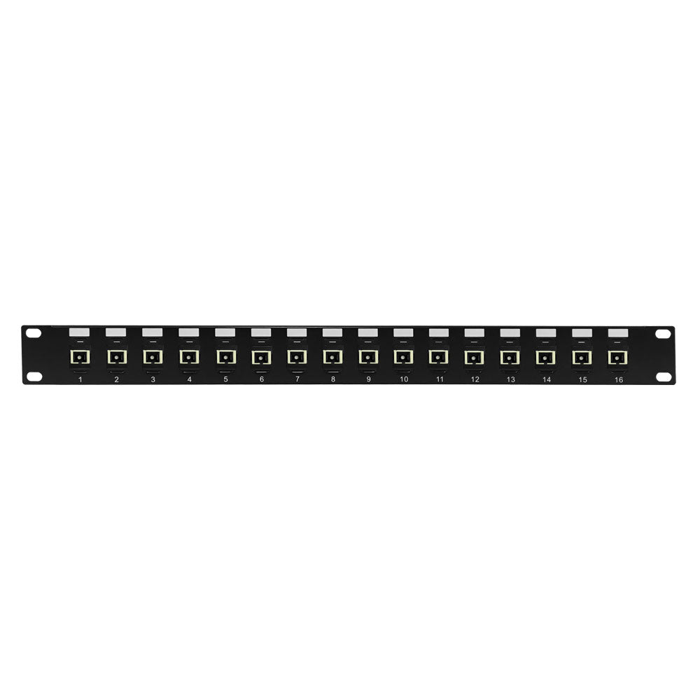 16 Port SC/SC Multimode 62.5u Simplex Patch Panel - 19" Rackmount 1U – Generic – Fiber Optic Patch Panels