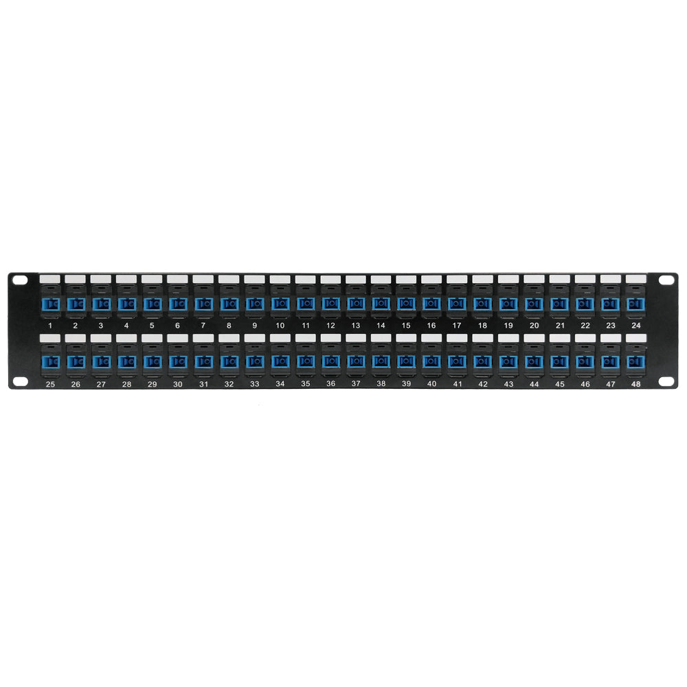 48 Port SC/SC Singlemode 9u Simplex Patch Panel - 19" Rackmount 2U – Generic – Fiber Optic Patch Panels