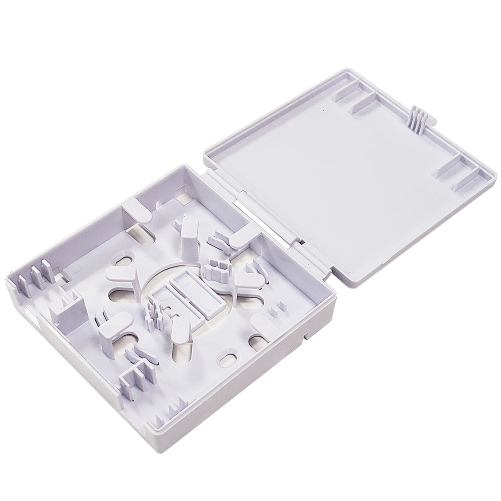 Indoor 2-port Wall Outlet Fiber Surface Mount Box - White – Generic – Fiber Optic Wall Boxes & Enclosures (photo 2)