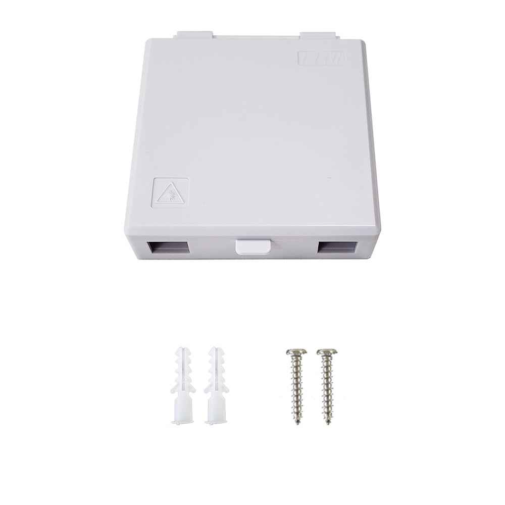 Indoor 2-port Wall Outlet Fiber Surface Mount Box - White – Generic – Fiber Optic Wall Boxes & Enclosures (photo 3)