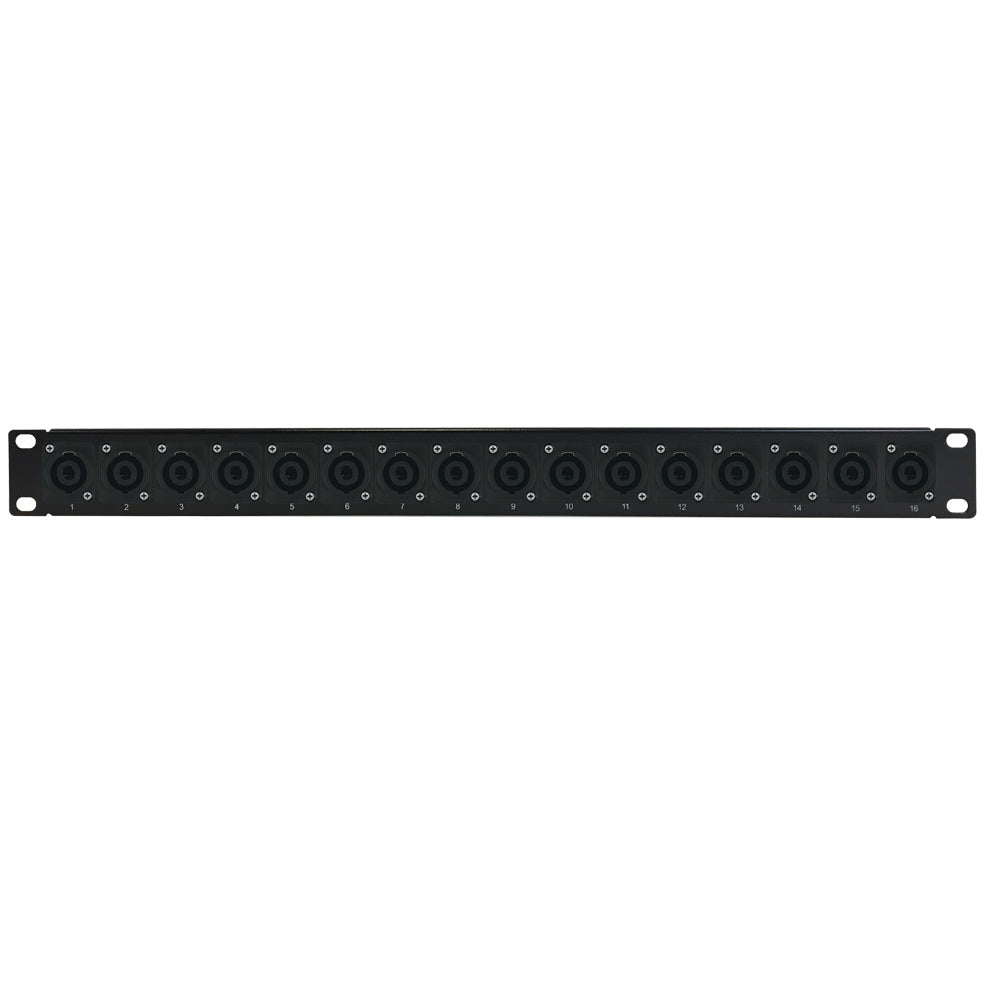16-Port speakON patch panel, 19 inch rackmount 1U – Generic