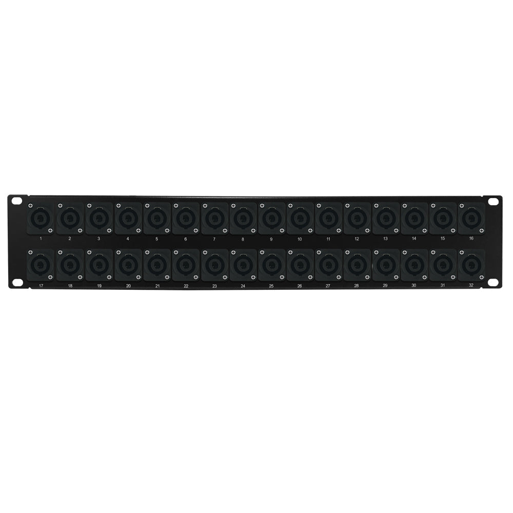 32-Port speakON patch panel, 19 inch rackmount 2U – Generic