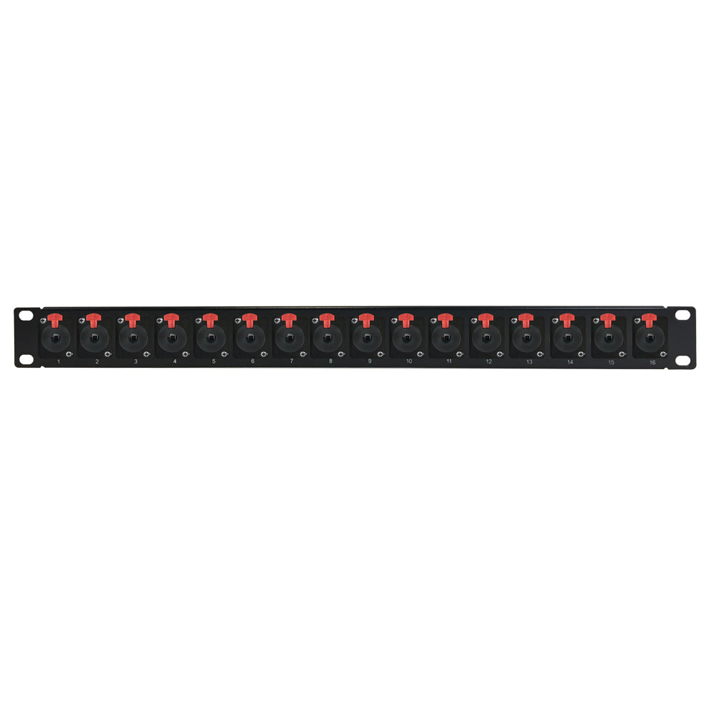 16-port 1/4" TRS female patch panel, 19 inch rackmount 1U – Generic