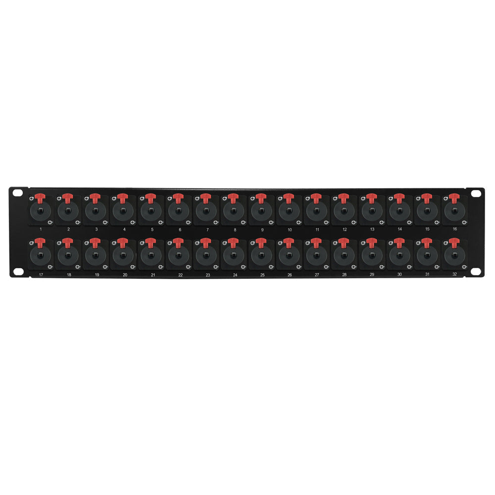 32-Port 1/4" TRS female patch panel, 19 inch rackmount 2U – Generic – Audio/Video Patch Panels