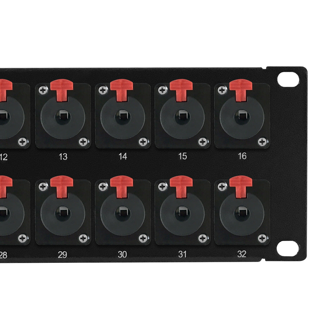 32-Port 1/4" TRS female patch panel, 19 inch rackmount 2U – Generic – Audio/Video Patch Panels (photo 2)