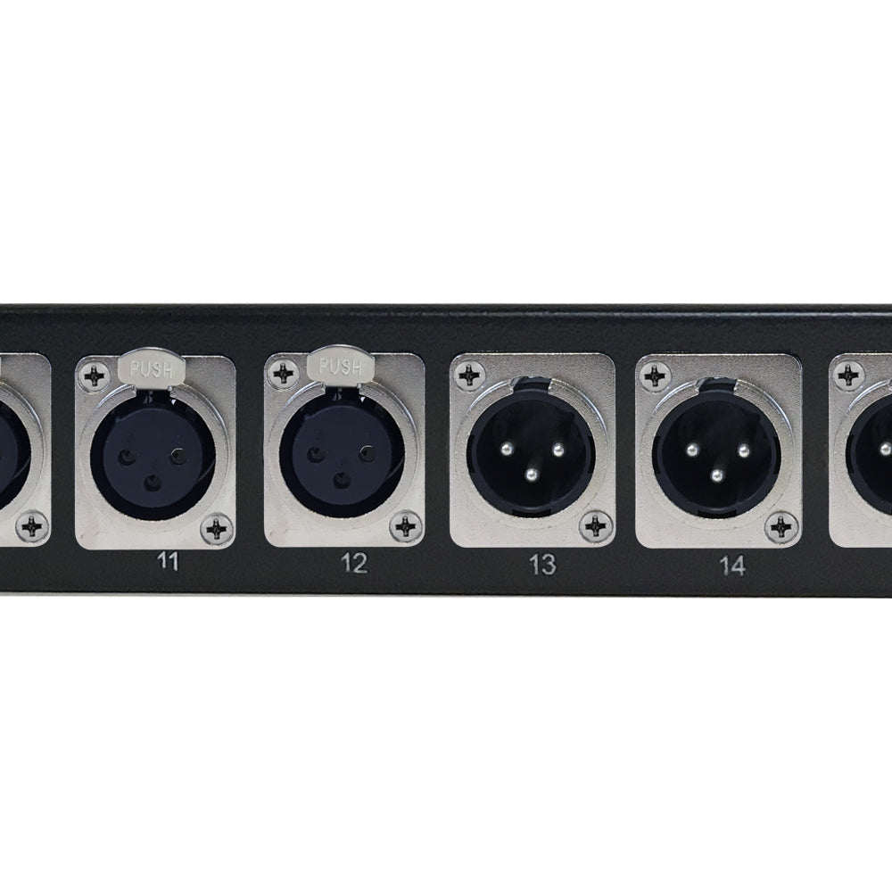 12-Port XLR Female + 4-port XLR Male patch panel, 19 inch rackmount 1U – Generic – Audio/Video Patch Panels (photo 2)