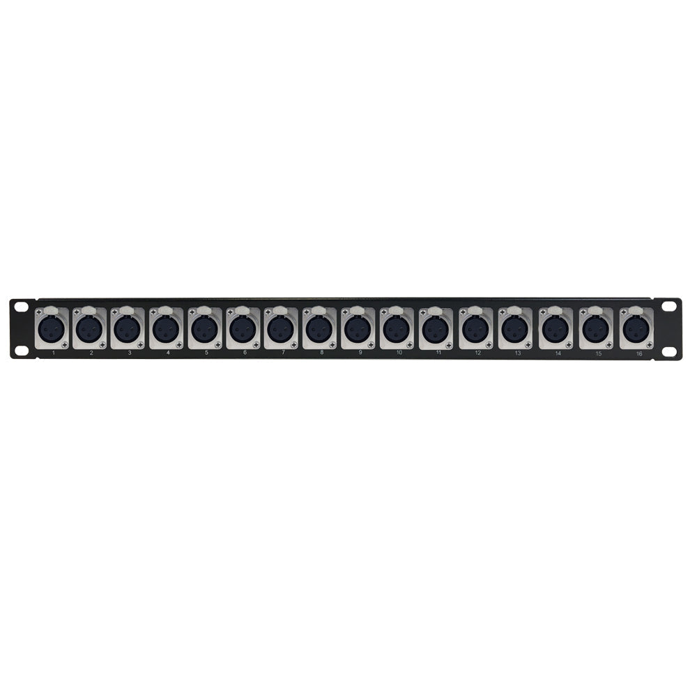16-Port XLR Female Patch Panel, 19 inch rackmount 1U – Generic