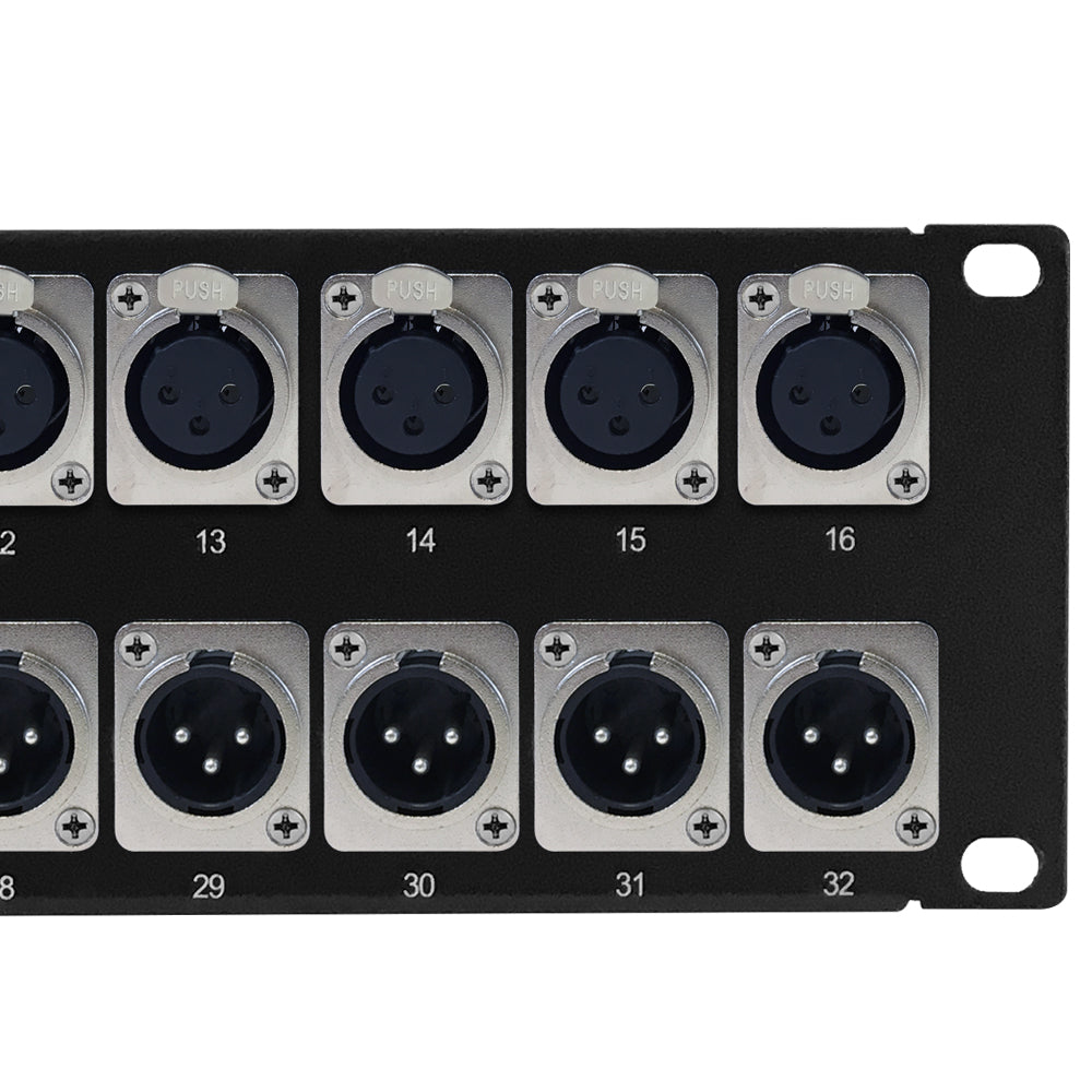 24-Port XLR Female + 8-port XLR Male patch panel, 19 inch rackmount 2U – Generic – Audio/Video Patch Panels (photo 2)