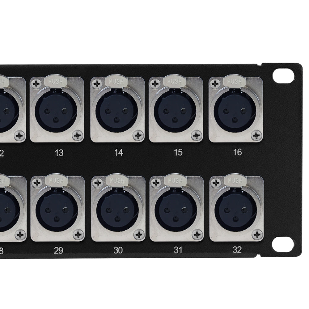 32-Port XLR Female Patch Panel, 19 inch rackmount 2U – Generic – Audio/Video Patch Panels (photo 2)