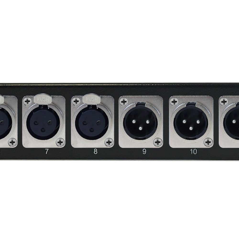 8-Port XLR Female + 8-port XLR Male patch panel, 19 inch rackmount 1U – Generic – Audio/Video Patch Panels (photo 2)