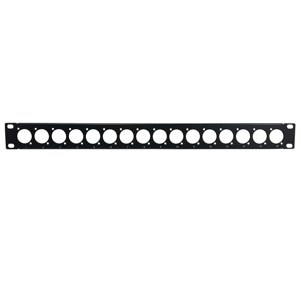 16-port D-cut patch panel, 19 inch rackmount 1U - Unloaded – Generic