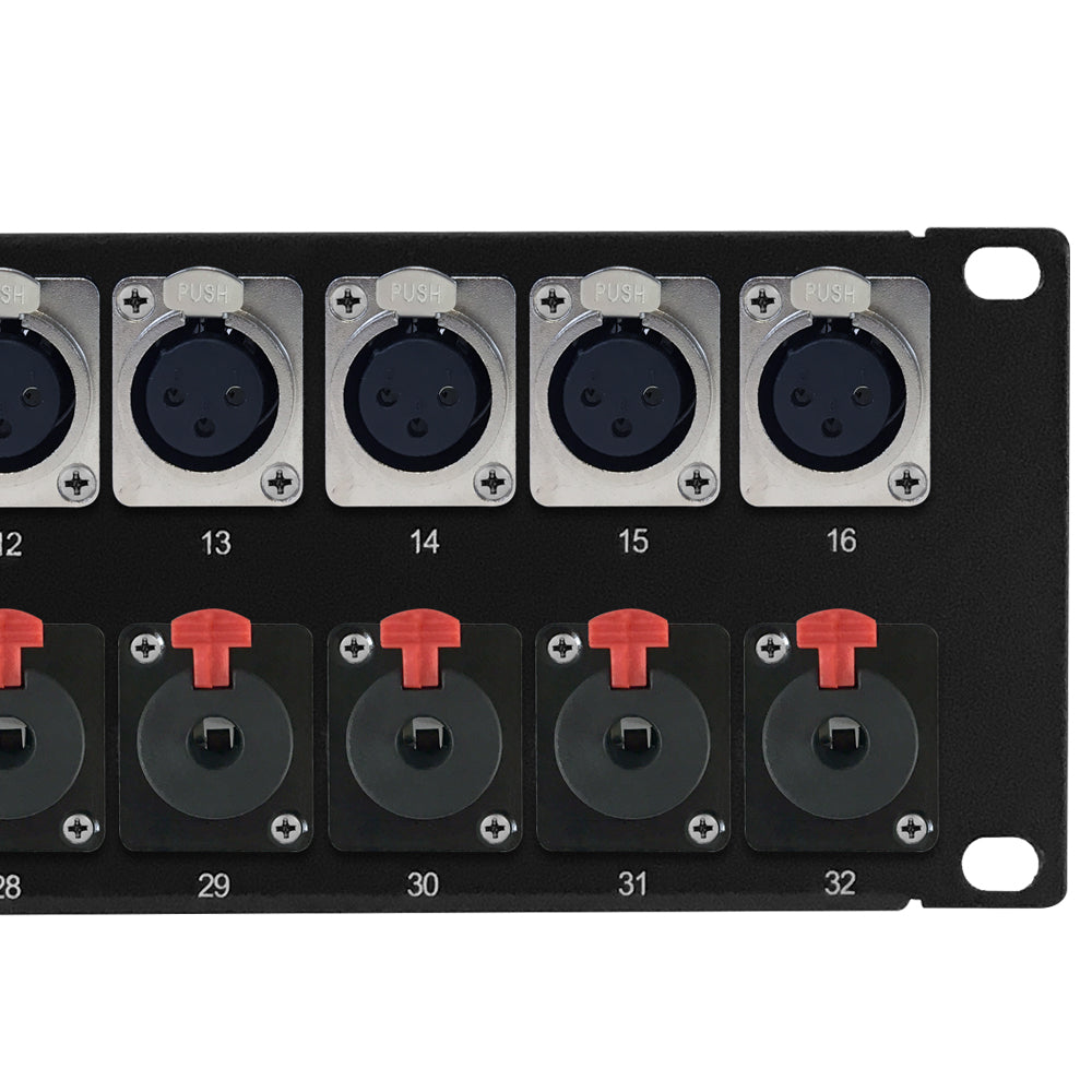 24-Port XLR Female + 8-Port TRS Female patch panel, 19 inch rackmount 2U – Generic – Audio/Video Patch Panels (photo 2)
