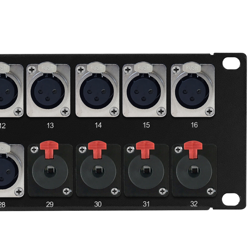 28-Port XLR Female + 4-Port TRS Female patch panel, 19 inch rackmount 2U – Generic – Audio/Video Patch Panels (photo 2)