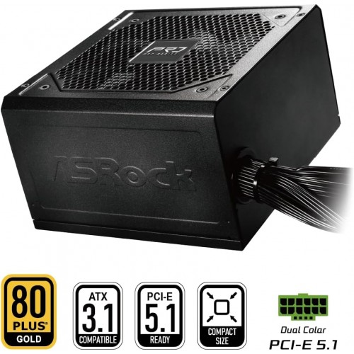 ASRock 850W 80+Gold Non-Modular PCIe5.1 ATX3.1 Power Supply (Retail Box) (photo 2)