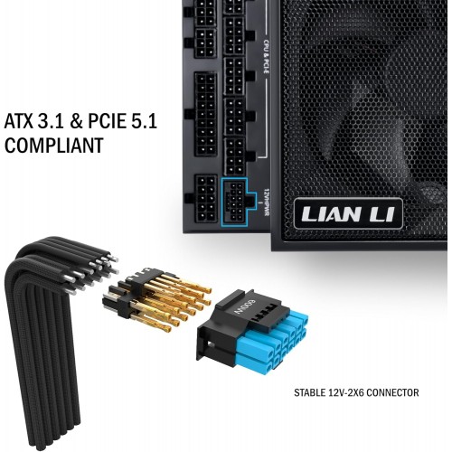 Lian-Li EG1000 1000W 80+Platinum Full-Modular PCIe5.1 ATX3.1 Power Supply (Black) (photo 3)