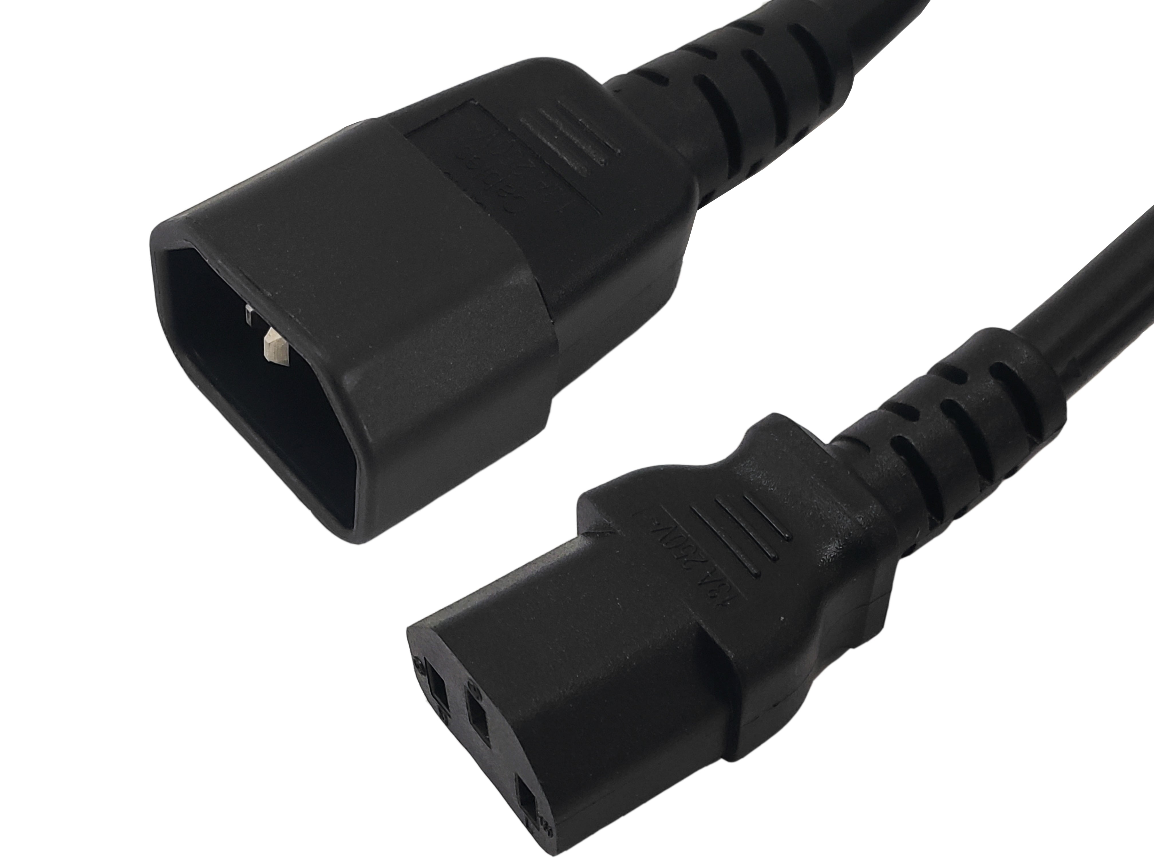 IEC C13 to IEC C14 Power Cable with Inline ON/OFF Switch - SJT Jacket – Generic
