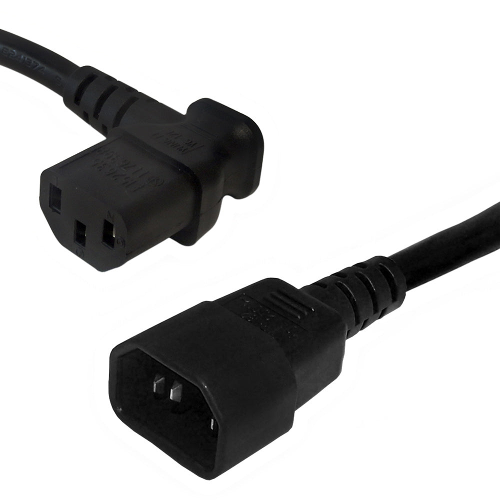 IEC C13 Left Angle to IEC C14 Power Cable - 18AWG - SJT Jacket – Generic – AC Power Cords (photo 2)