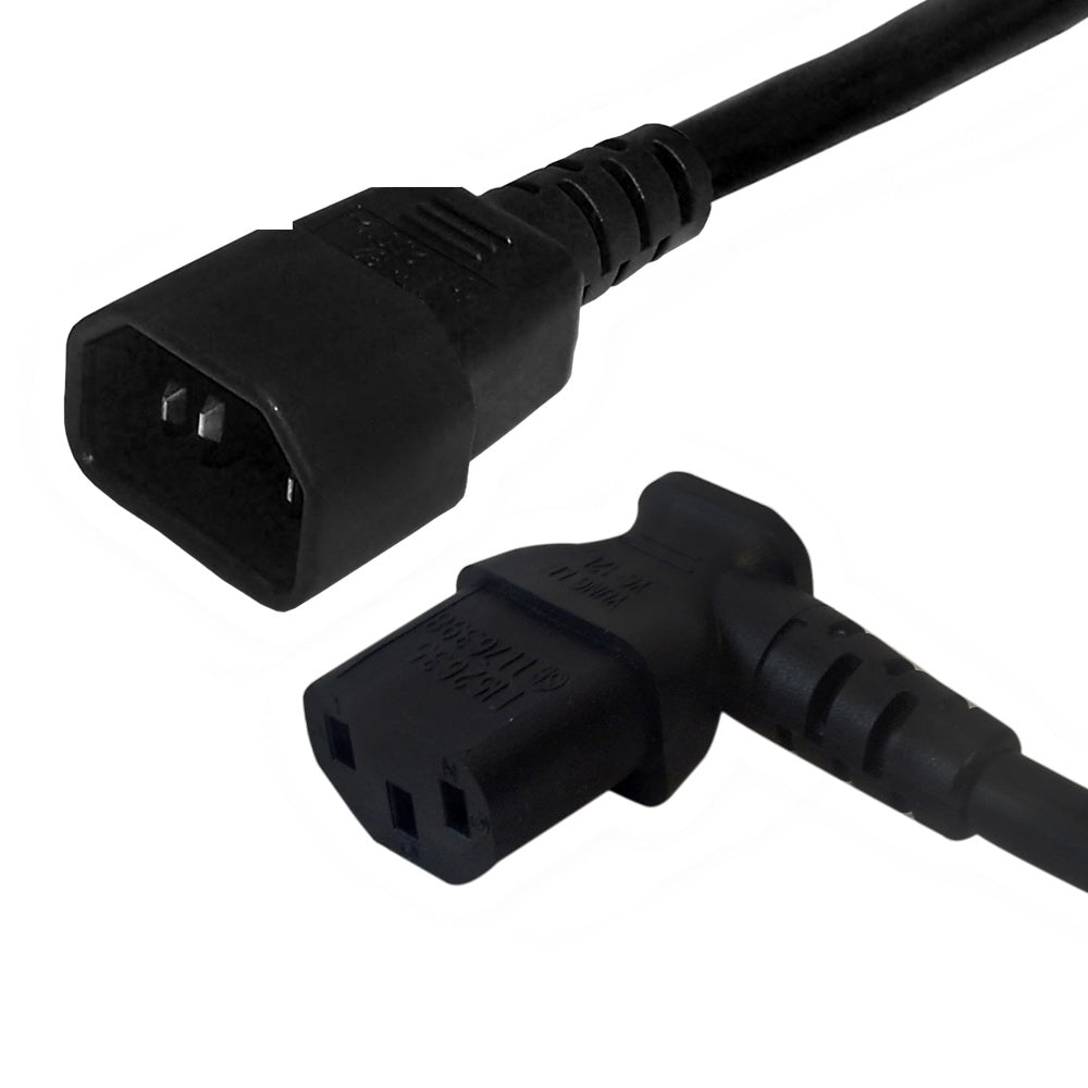 IEC C13 Right Angle to IEC C14 Power Cable - 18AWG - SJT Jacket – Generic – AC Power Cords (photo 2)