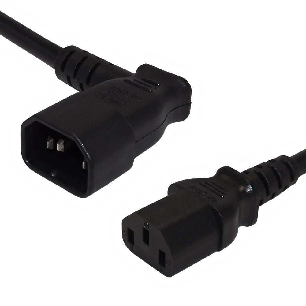 IEC C13 to IEC C14 Right Angle Power Cable - SJT Jacket – Generic