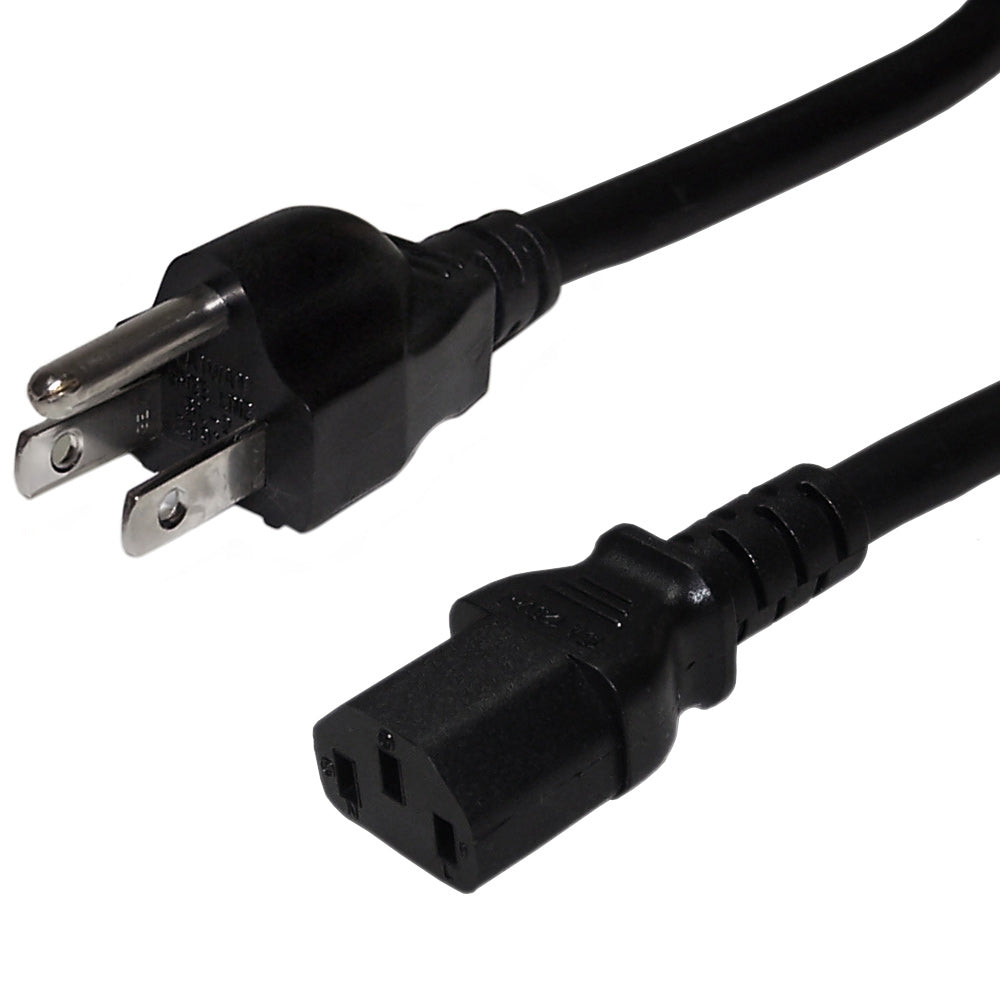 NEMA 5-15P to IEC C13 Power Cable - SJT Jacket - Shielded – Generic – AC Power Cords