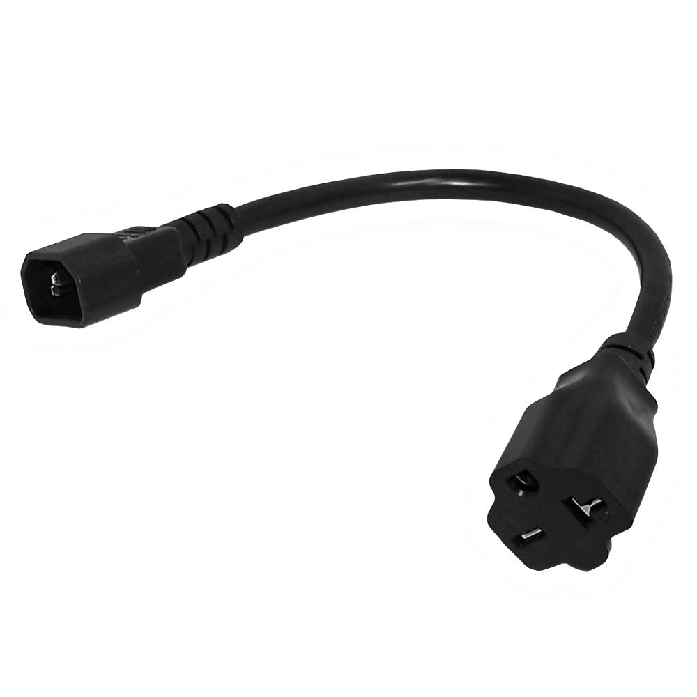 1ft NEMA 6-15/20R to IEC C14 Power Cable - 14AWG - SJT Jacket – Generic