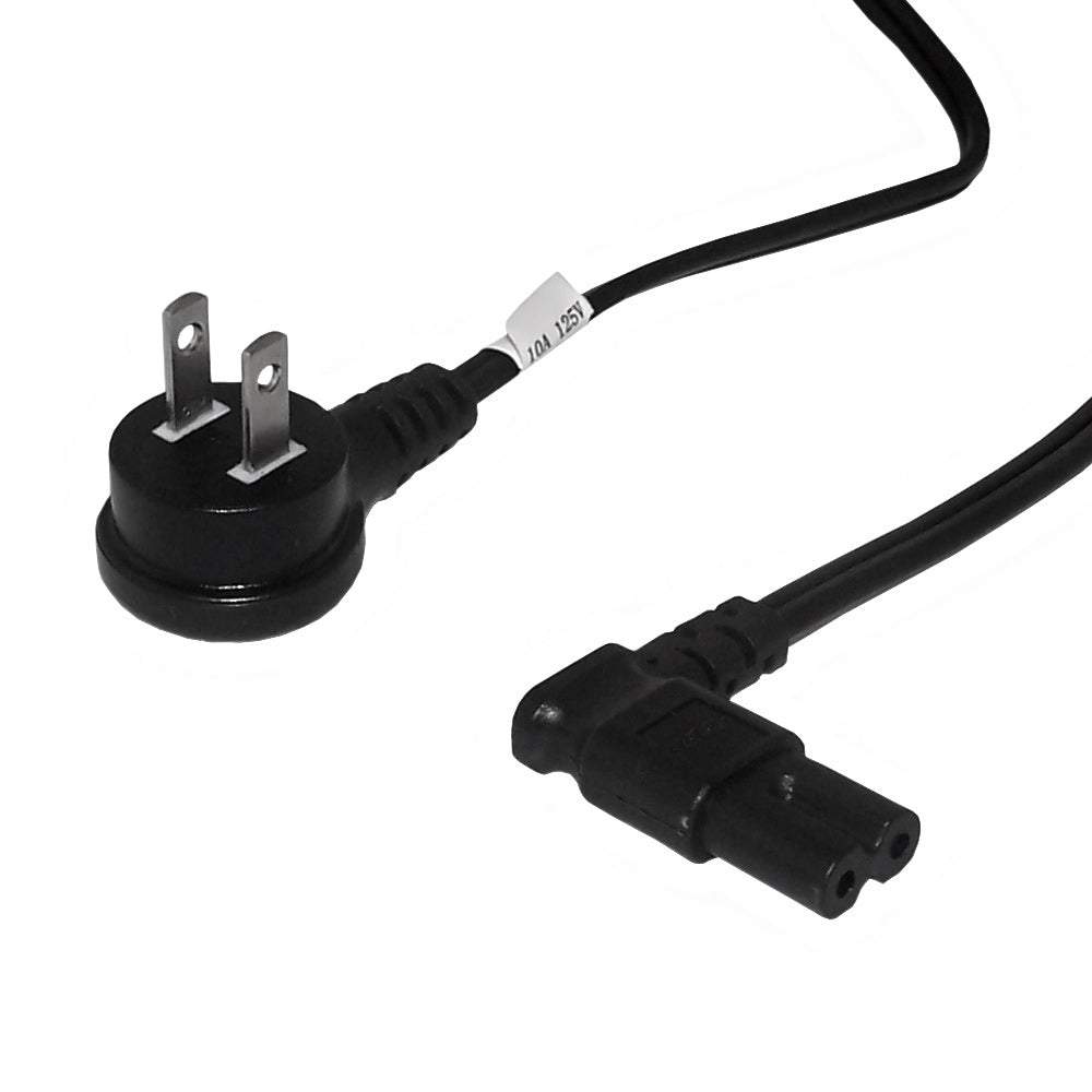 NEMA 1-15P Down Angle to IEC C7 Non-Polarized Right Angle Power Cable - 18AWG - SPT-2 – Generic