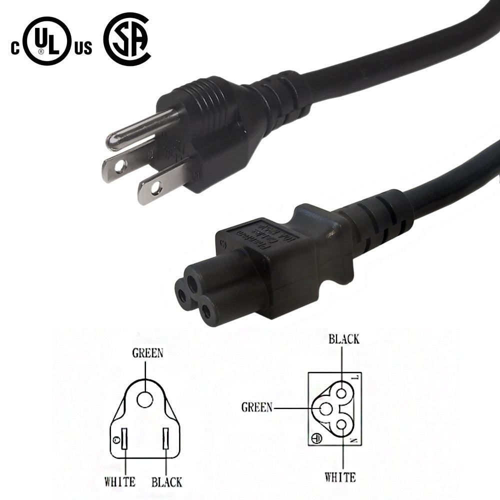 5-15P to C5 (Three Prong) Power Cable - SJT Jacket – Generic – AC Power Cords (photo 3)