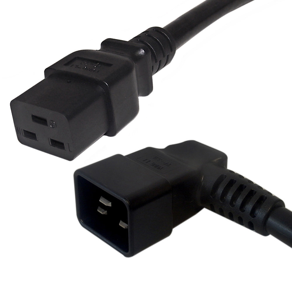 IEC C19 to IEC C20 Left Angle Power Cable - SJT Jacket – Generic