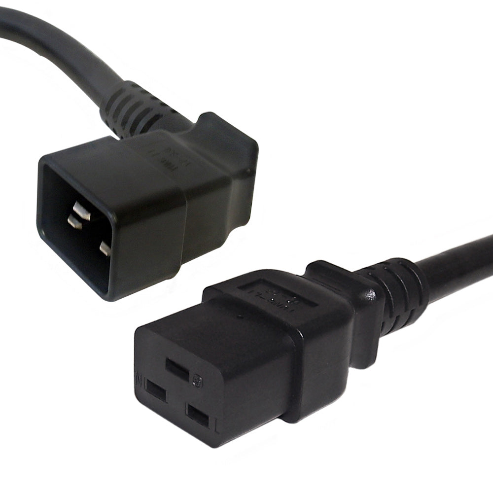 IEC C19 to IEC C20 Right Angle Power Cable - SJT Jacket – Generic