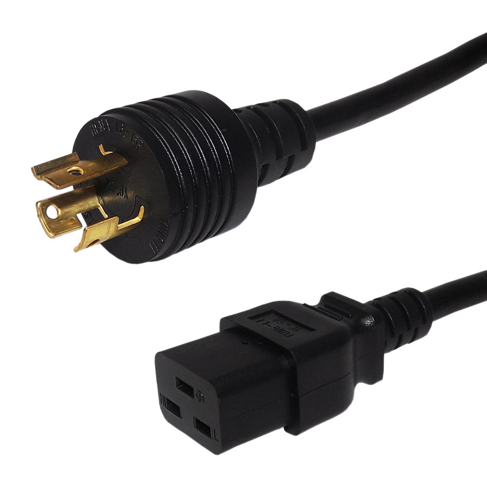 10ft NEMA L6-15P to IEC C19 Power Cable - 14AWG - SJT Jacket – Generic – AC Power Cords