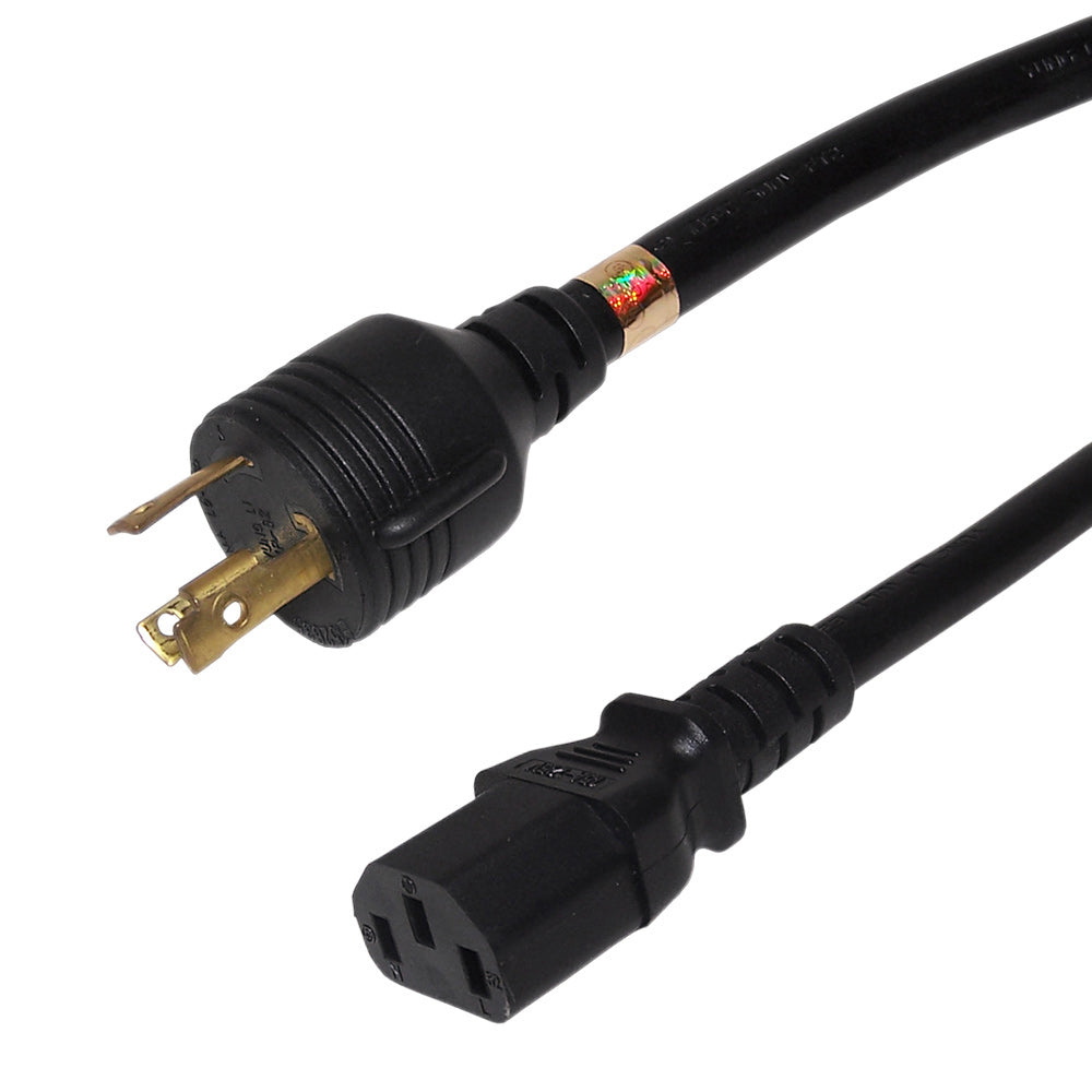 NEMA L6-30P to IEC C13 Power Cable - 14AWG - SJT Jacket – Generic