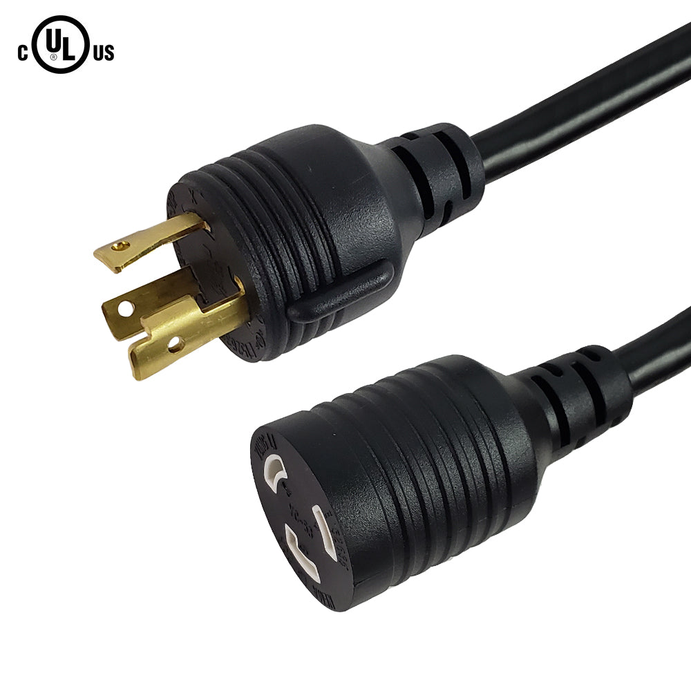 1ft NEMA L6-30P to NEMA L6-20R Power Cable - 12AWG - SJT Jacket (250V 20A) – Generic