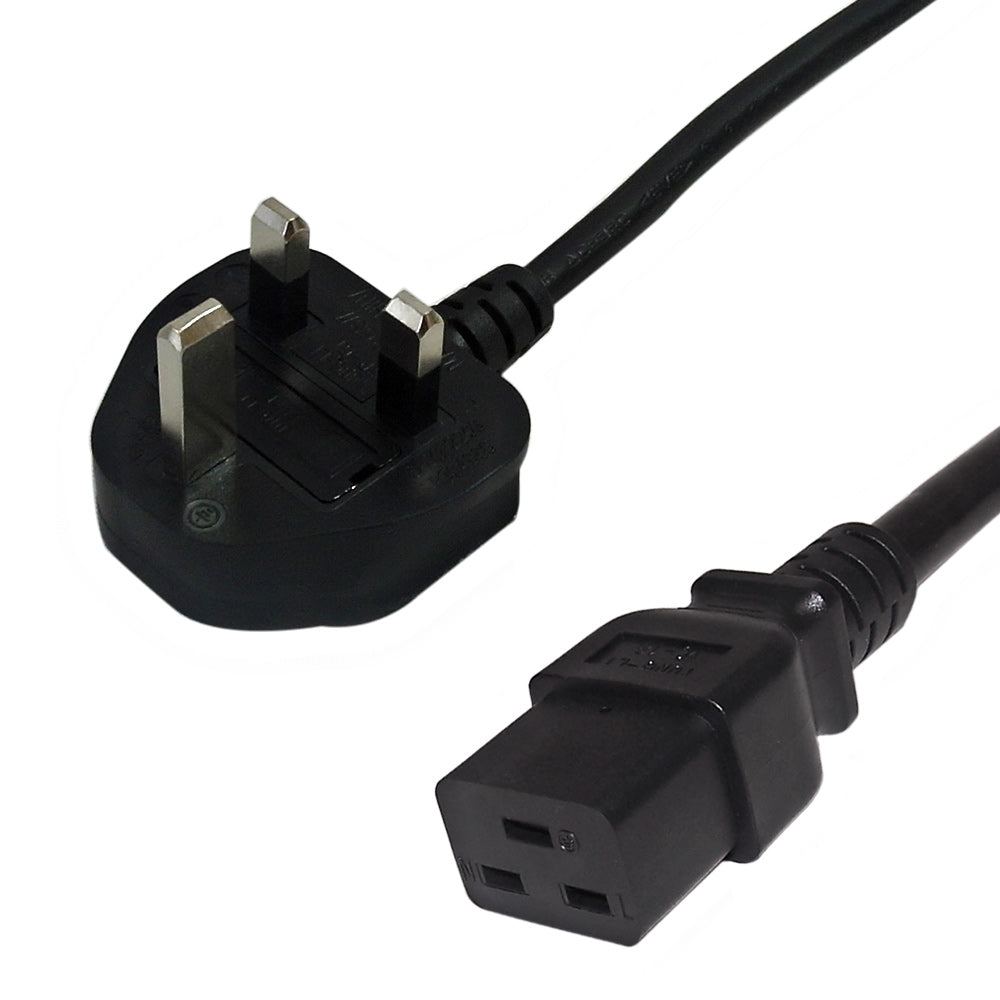 BS1363 (UK) to IEC C19 - H05VV-F 1.5 (13A 250V) Power Cord - 2m – Generic – International Power Cords