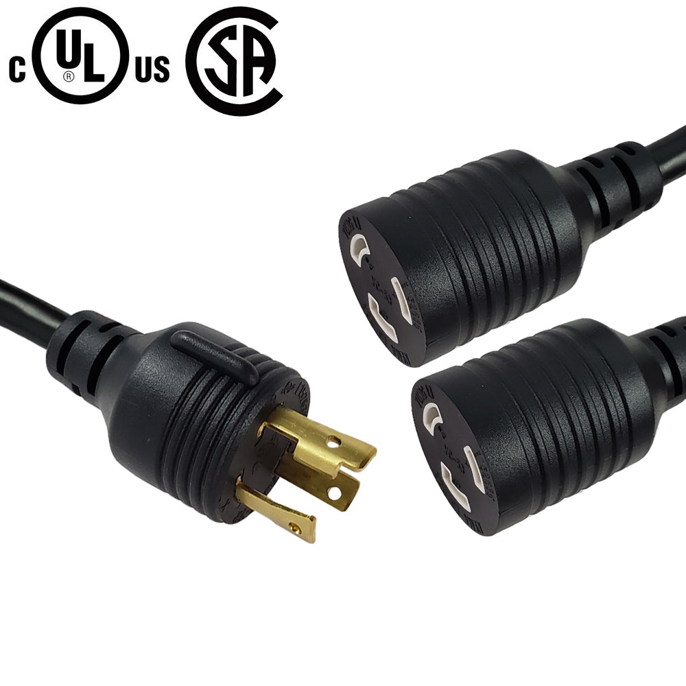 NEMA L6-30P to 2x NEMA L6-20R Splitter - SJT – Generic