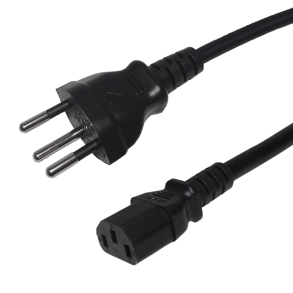 NBR14136 (Brazil) to IEC C13 - H05VV-F 1.0 (10A 250V) Power Cord - 2m – Generic – International Power Cords