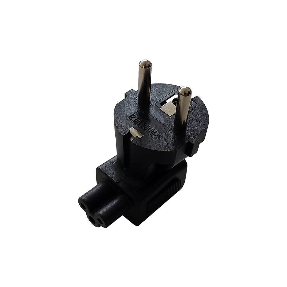 Schuko CEE 7/7 (Euro) Plug to C5 Power Adapter Down Angle – Generic – Power Adapters & Couplers (photo 2)