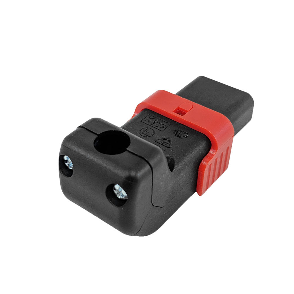 C13 Locking Power Cord Connector - Screw On - Up or Down Angle (IEC-Lock Part #: PA130100DBK) – Generic – Power Connectors (photo 2)