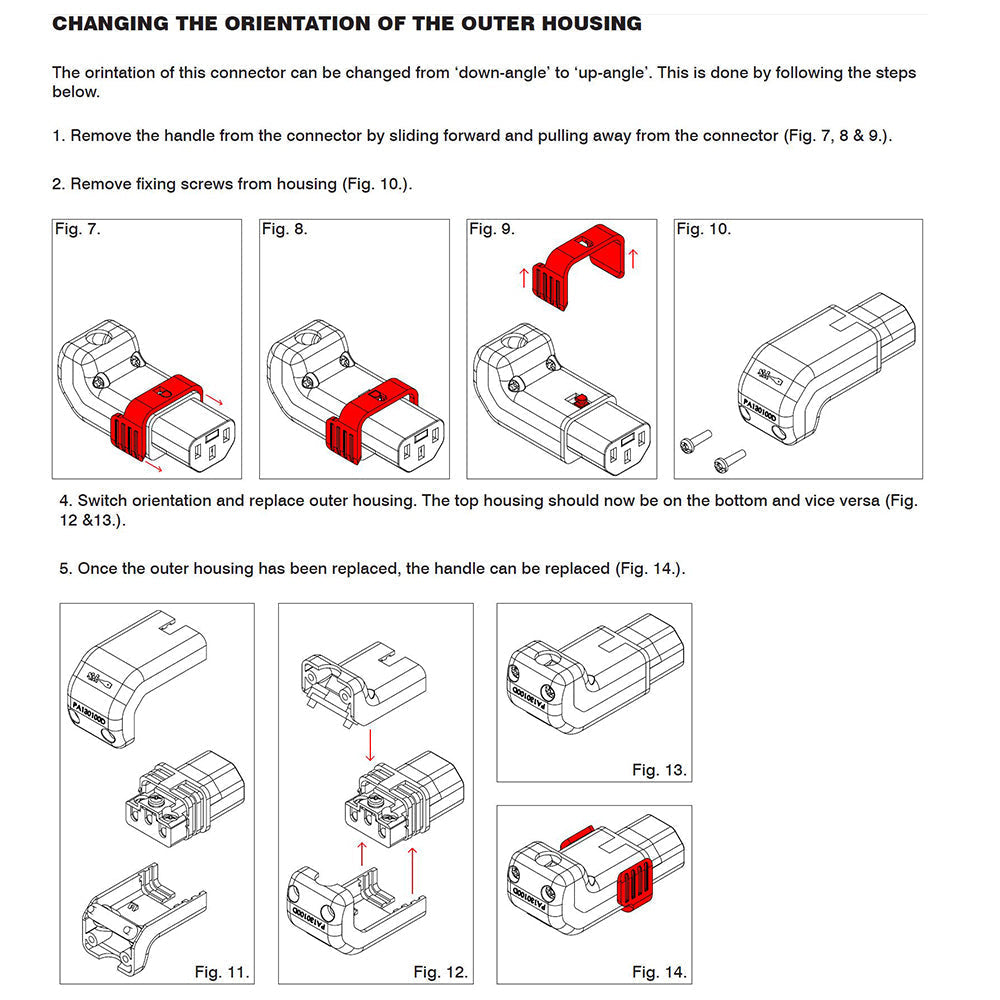 C13 Locking Power Cord Connector - Screw On - Up or Down Angle (IEC-Lock Part #: PA130100DBK) – Generic – Power Connectors (photo 3)