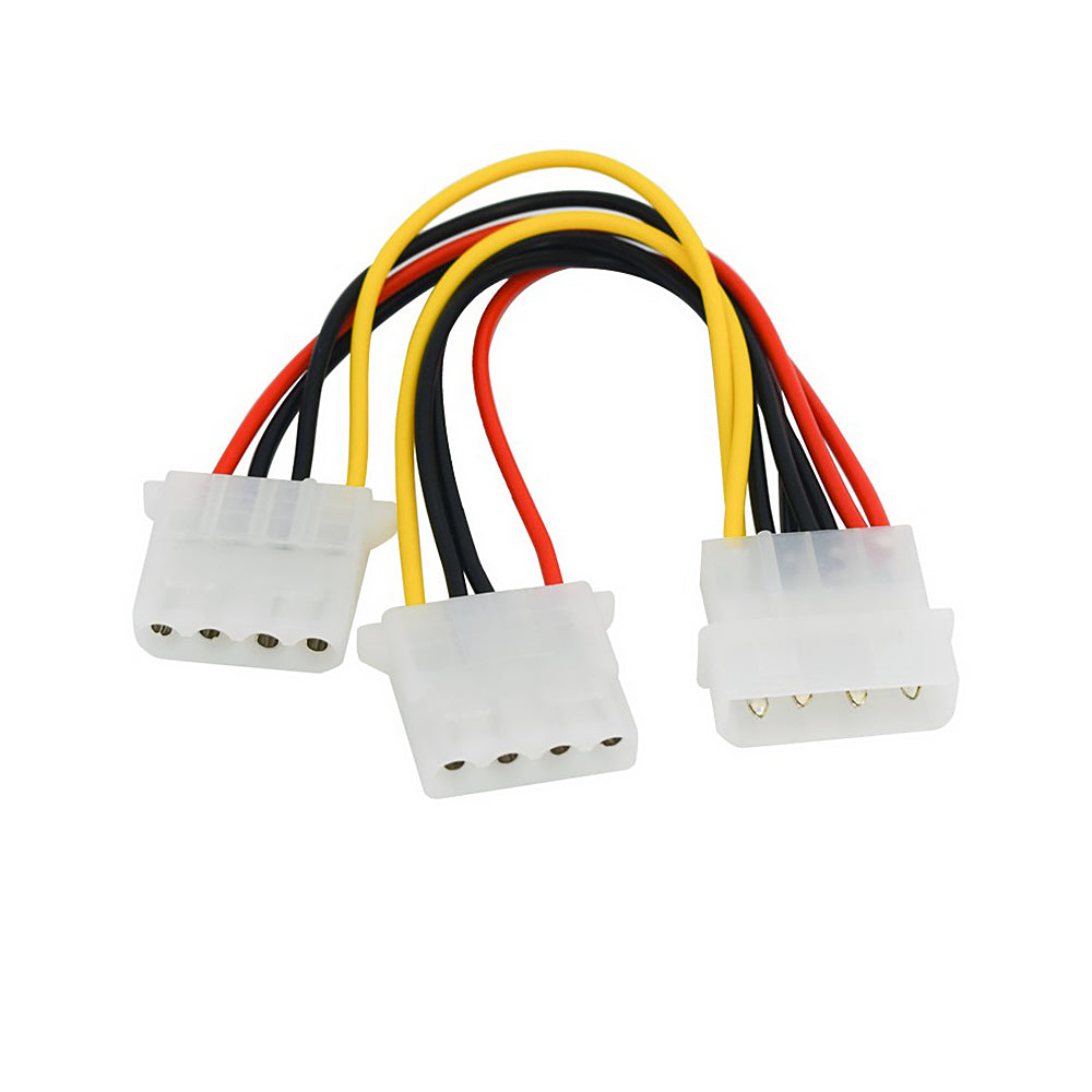 8 inch LP4 Male to 2x LP4 Female Internal PC Power Splitter Cable – Generic