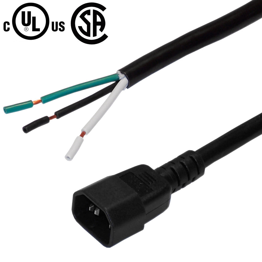 C14 to ROJ Power Cable - SJT – Generic – Single Ended ROJ Power Cords (photo 4)