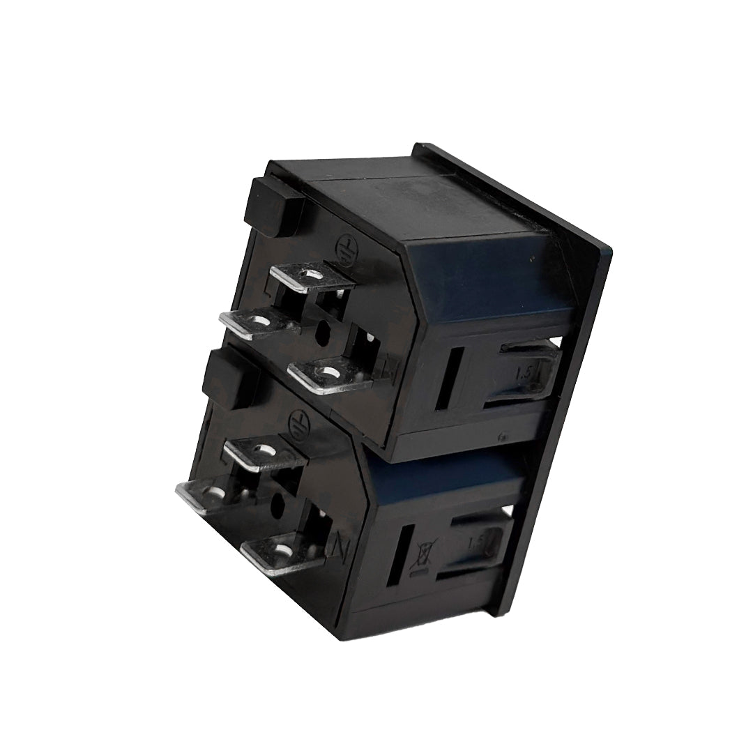 C13 Right Locking Receptacle, 2 Tier, 1.5mm Panel Thickness - Black – Generic – Locking IEC Accessories (photo 2)
