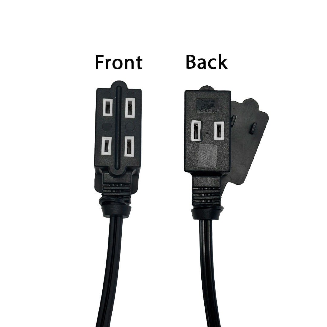 1-15P 45 Degree to 1-15R Triple Tap Power Cable - 16AWG - SPT-2 - 13A/125V – Generic – AC Power Cords (photo 2)