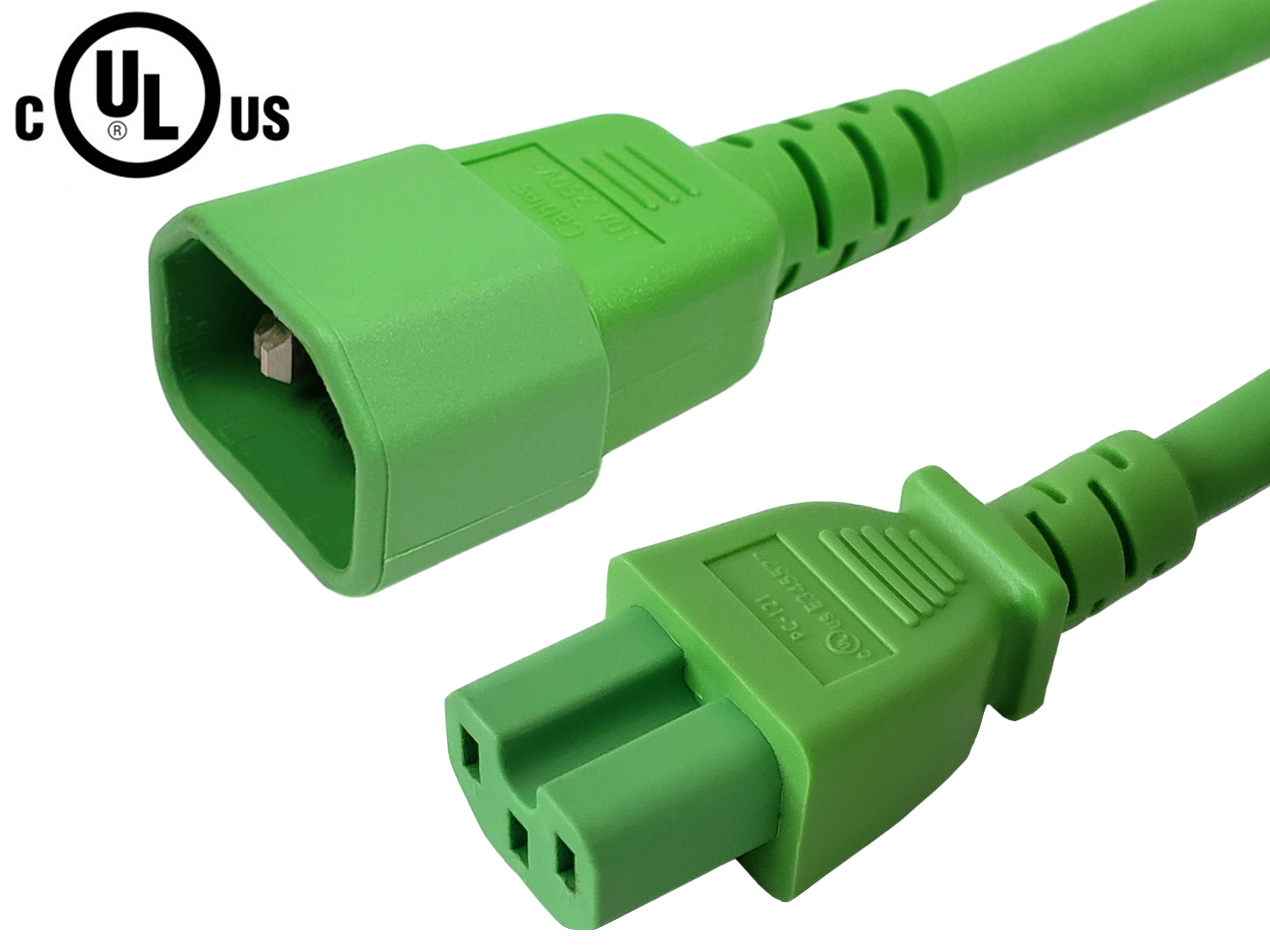 IEC C14 to IEC C15 Power Cable - 14AWG (15A 250V) - SJT Jacket – Generic – AC Power Cords (photo 4)