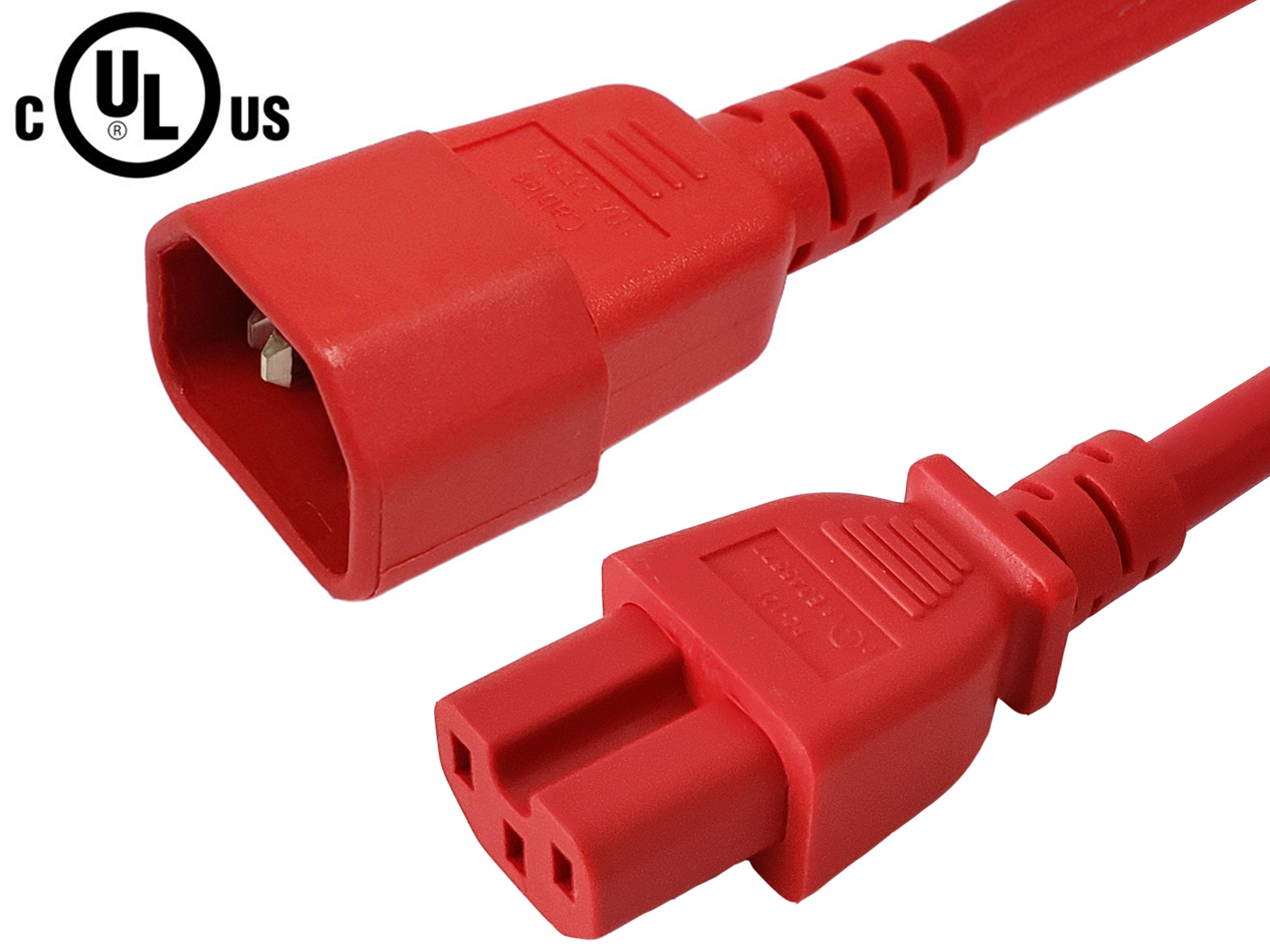 IEC C14 to IEC C15 Power Cable - 14AWG (15A 250V) - SJT Jacket – Generic – AC Power Cords (photo 5)